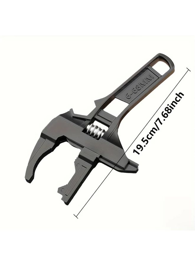 Silvery Alloy Adjustable Wrench 6 68mm Large Opening Pipe Spanner Removable Head Nut Key - Image 2