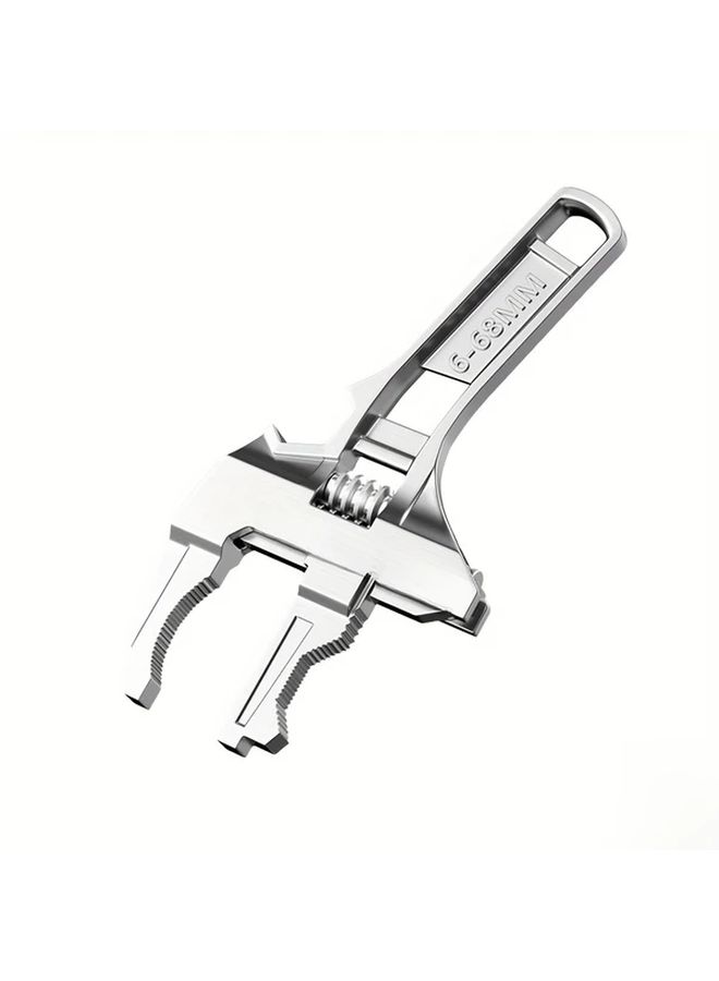 Silvery Alloy Adjustable Wrench 6 68mm Large Opening Pipe Spanner Removable Head Nut Key - Image 5