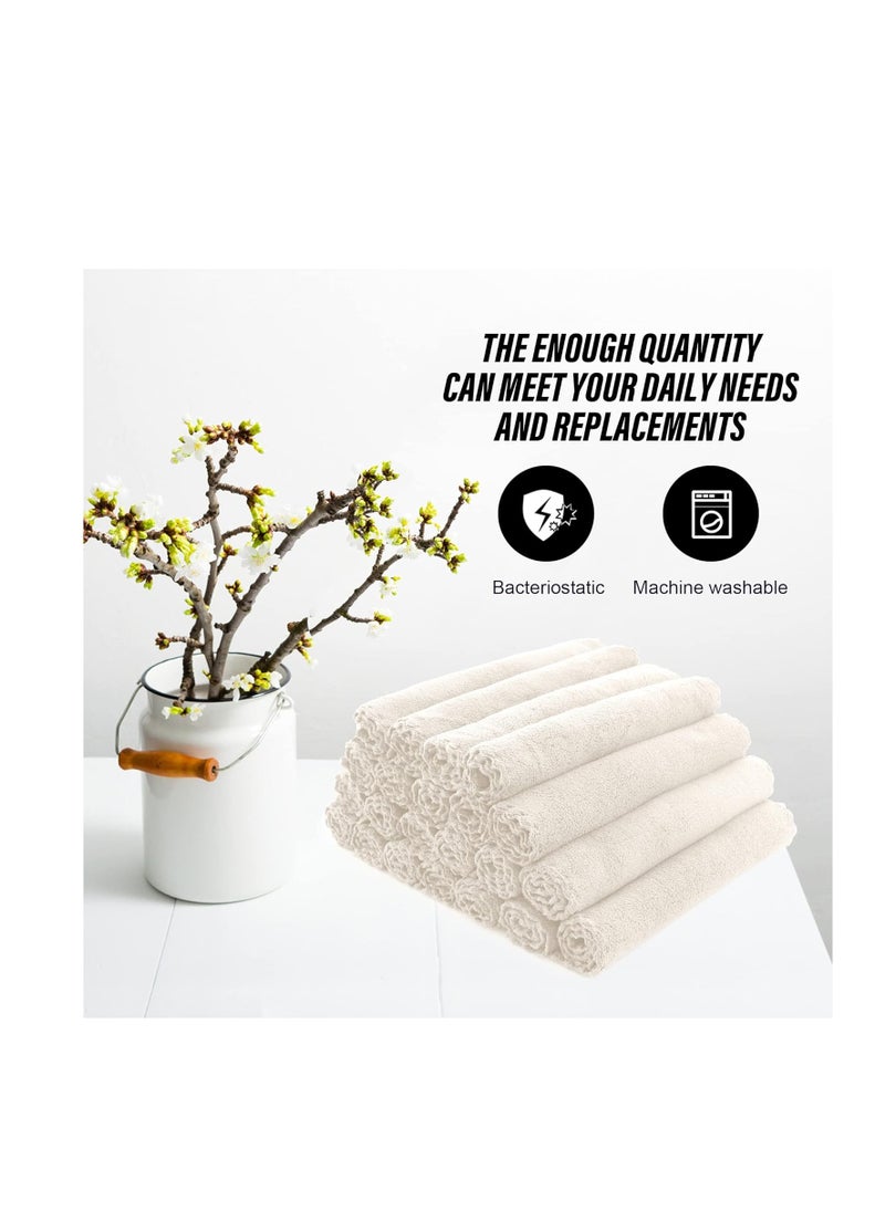 MOONQUEEN MOONQUEEN Ultra Soft Premium Washcloths Set - 12 x 12 inches - 24 Pack - Quick Drying - Highly Absorbent Coral Velvet Bathroom Wash Clothes - Use as Bath, Spa, Facial, Fingertip Towel (Cream)  - Image 4