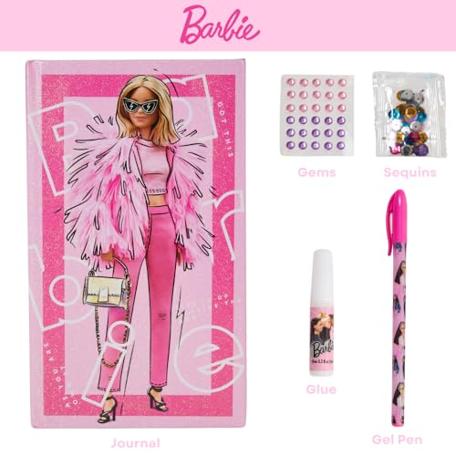 Innovative Designs Barbie Sparkle Journal Set for Kids Journal Kit with Stickers and Gems - Image 5