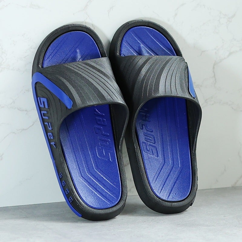 Slip-on Slippers Mens Summer Special Wear-resistant Indoor Autumn Thick-soled Slippers Home Non-slip Deodorant PVC Slippers 886 black thick bottom 