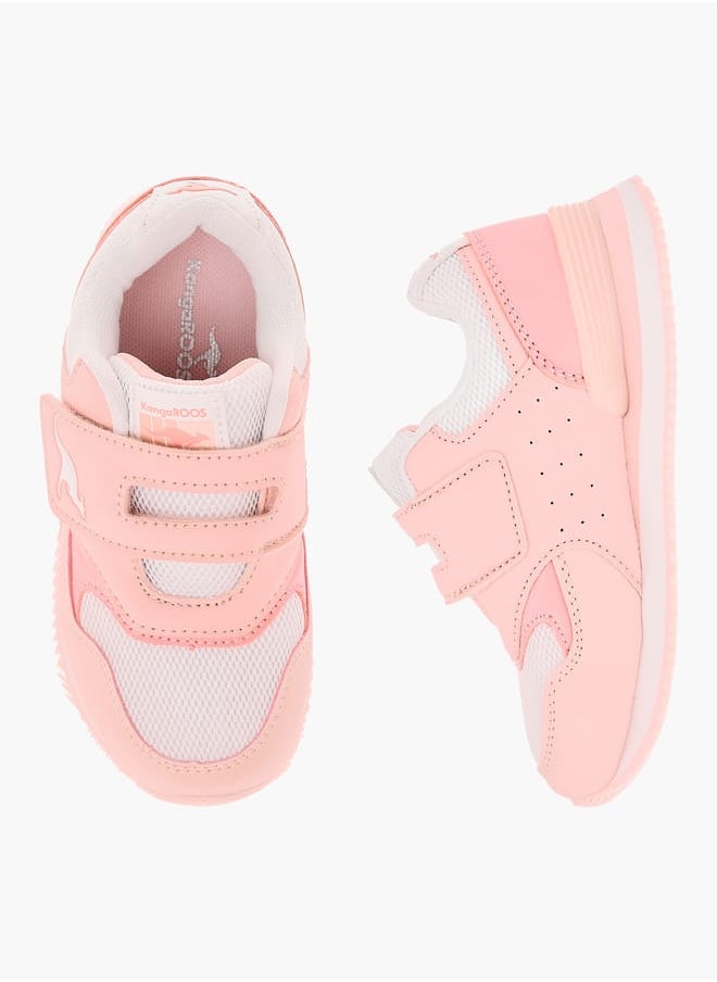 kangaROOS Girls' Logo Detail Sports Shoes with Hook and Loop Closure  - Image 1