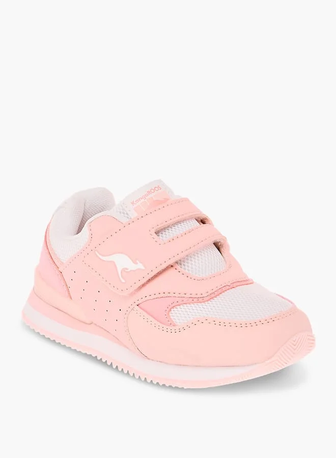 kangaROOS Girls' Logo Detail Sports Shoes with Hook and Loop Closure