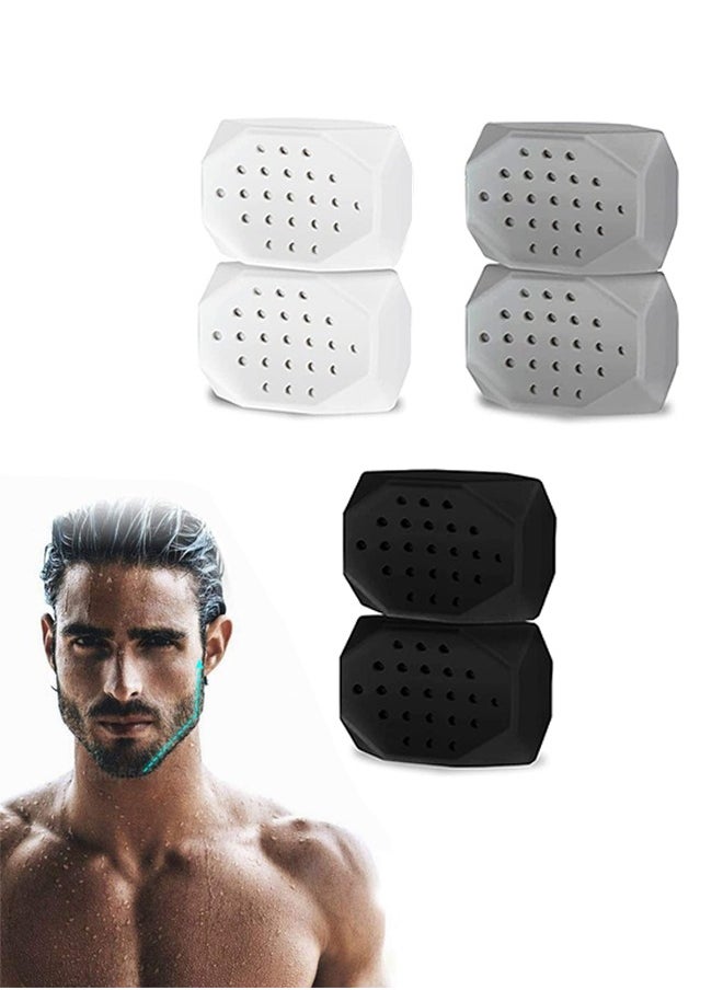 Generic 3 Pairs Sports Jaw Masseter Exerciser Kit, Powerful Resistance Levels Silicone Jawline Face Exerciser Ball, Jaw Shaper(Black+White+Grey)  - Image 1