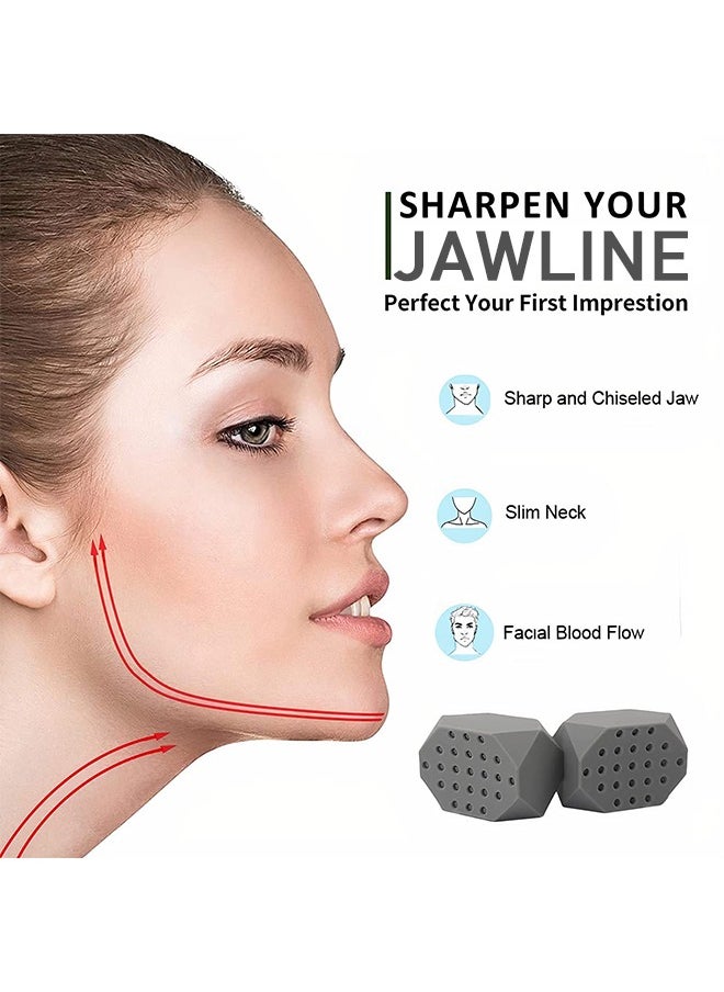Generic 3 Pairs Sports Jaw Masseter Exerciser Kit, Powerful Resistance Levels Silicone Jawline Face Exerciser Ball, Jaw Shaper(Black+White+Grey)  - Image 3