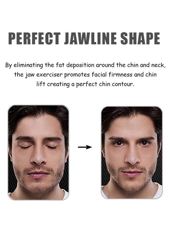 Generic 3 Pairs Sports Jaw Masseter Exerciser Kit, Powerful Resistance Levels Silicone Jawline Face Exerciser Ball, Jaw Shaper(Black+White+Grey)  - Image 4