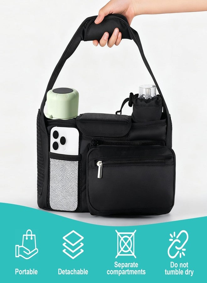 eutopic Universal Stroller Organizer with Insulated Cup Holder Detachable Phone Bag & Shoulder Strap, Bag Caddy Fits for Stroller like Uppababy, Baby Jogger, Britax, BOB, Umbrella & Pet Stroller - Image 2