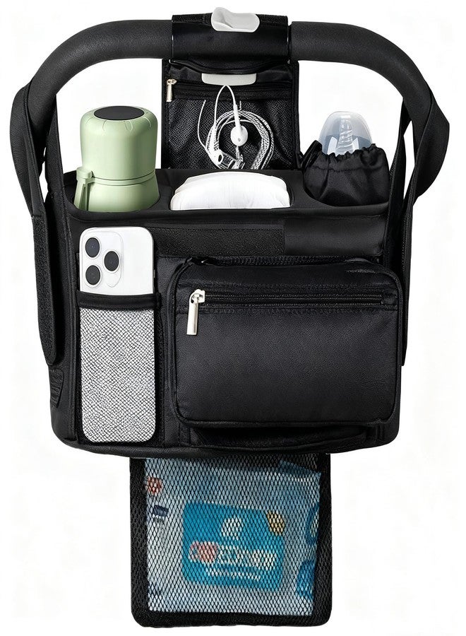 eutopic Universal Stroller Organizer with Insulated Cup Holder Detachable Phone Bag & Shoulder Strap, Bag Caddy Fits for Stroller like Uppababy, Baby Jogger, Britax, BOB, Umbrella & Pet Stroller - Image 1