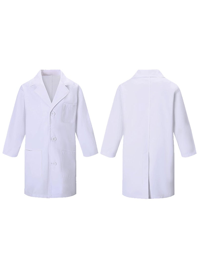 Halamodo 4PCS Kids Doctor Scientist Lab Cosplay Costume Set , With White Coat, Goggles, Magnifying Glass and ID Card, Children's Career Day Dress-Up Role Play Outfit For Themed Birthday Party, Stage Performance, Pretend Play, Best Gift For Boys and Girls - Image 4