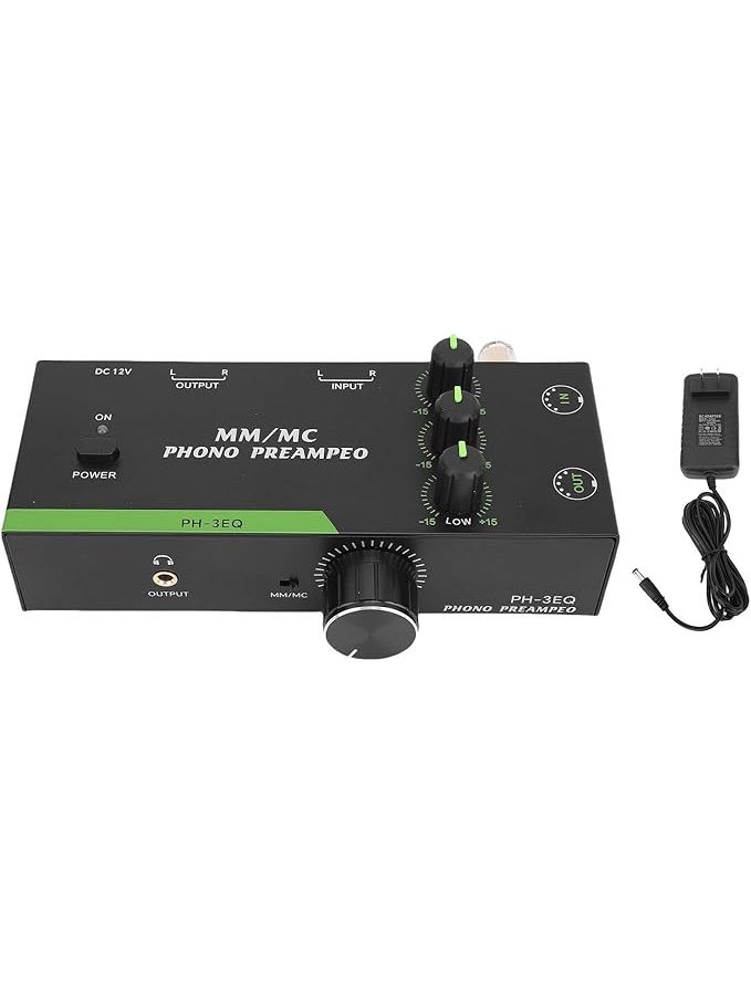 LiebeWH MM MC Phono Preamp Professional Stereo Phonograph Preamplifier Us Plug For Turntable Record Player With 5 Pin XLR Input Output Adjustable Eq - Image 1