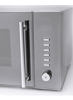 Home Microwave 34L 1500W With Grill Power: 220-240V/50Hz. Microwave power output: 1000 watts. Microwave power: 1500 watts. Grill power: 1300 watts. Capacity: 34 liters. Works grill function. It is characterized by precocity. Multi-stage cooking. Contains an automatic cooking menu. It is characterized by the presence of an end of cooking signal. There is a timer to set the time and an indicator at the end of cooking. Accessories: Microwave window – circular cylinder – hub – control panel – router guide – glass tray – grill heater – metal shelf. The device has 2 cooking stages. It has a heat-insulating handle for easy use.  - Image 3