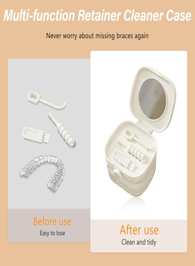 RupeeRise Retainer Case, 3.6 * 3.8 * 2.8 in Denture Box With Double Layer Design, Leak Proof Portable Cleaning Storage For Retainers, Dentures, Aligners, Travel Friendly - Image 5