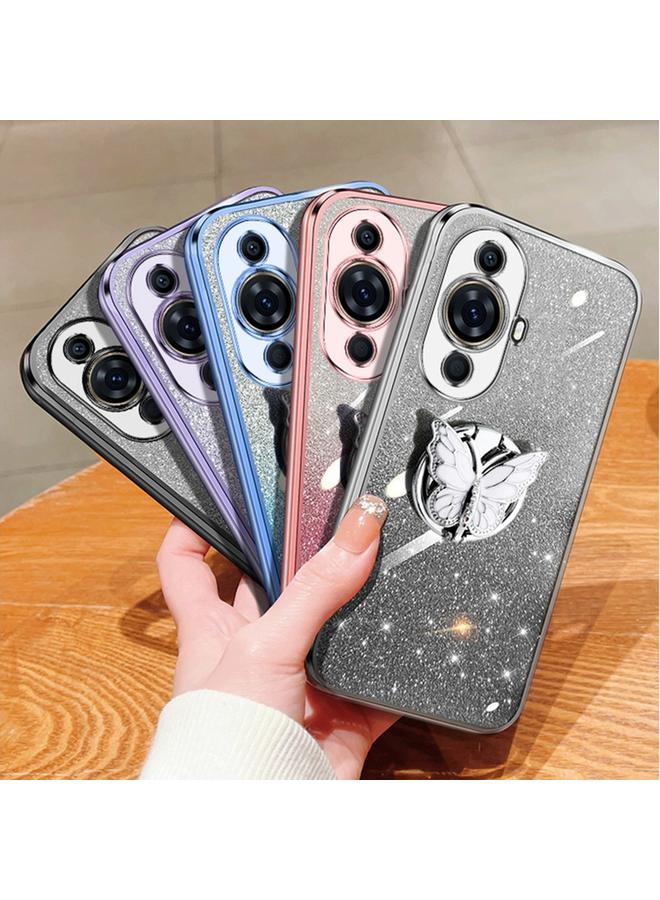 اس-توب جراب لهاتف Huawei nova 11 Pro، جراب هاتف TPU بتصميم فراشة لامع متدرج اللون - Image 2