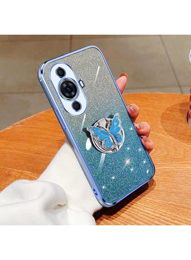 اس-توب جراب لهاتف Huawei nova 11 Pro، جراب هاتف TPU بتصميم فراشة لامع متدرج اللون - Image 1