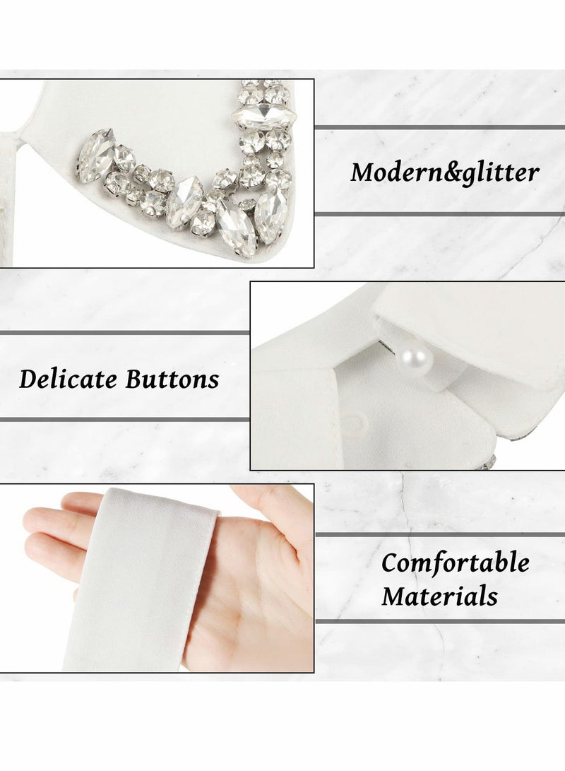 2 Pcs Rhinestone Detachable Collar for Women, Fashionable Fake Collar, Stylish Accessory for Versatile Outfits - Image 4