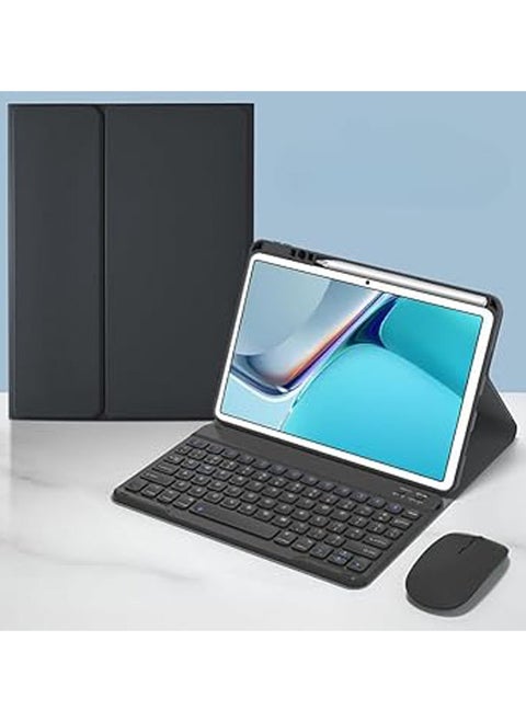 Keyboard Compatible with Honor Pad 9 12.1-inch Leather Case Built-in Pencil Slot, Magnetic Detachable Wireless Bluetooth Keyboard for Honor Pad 9 with Mouse