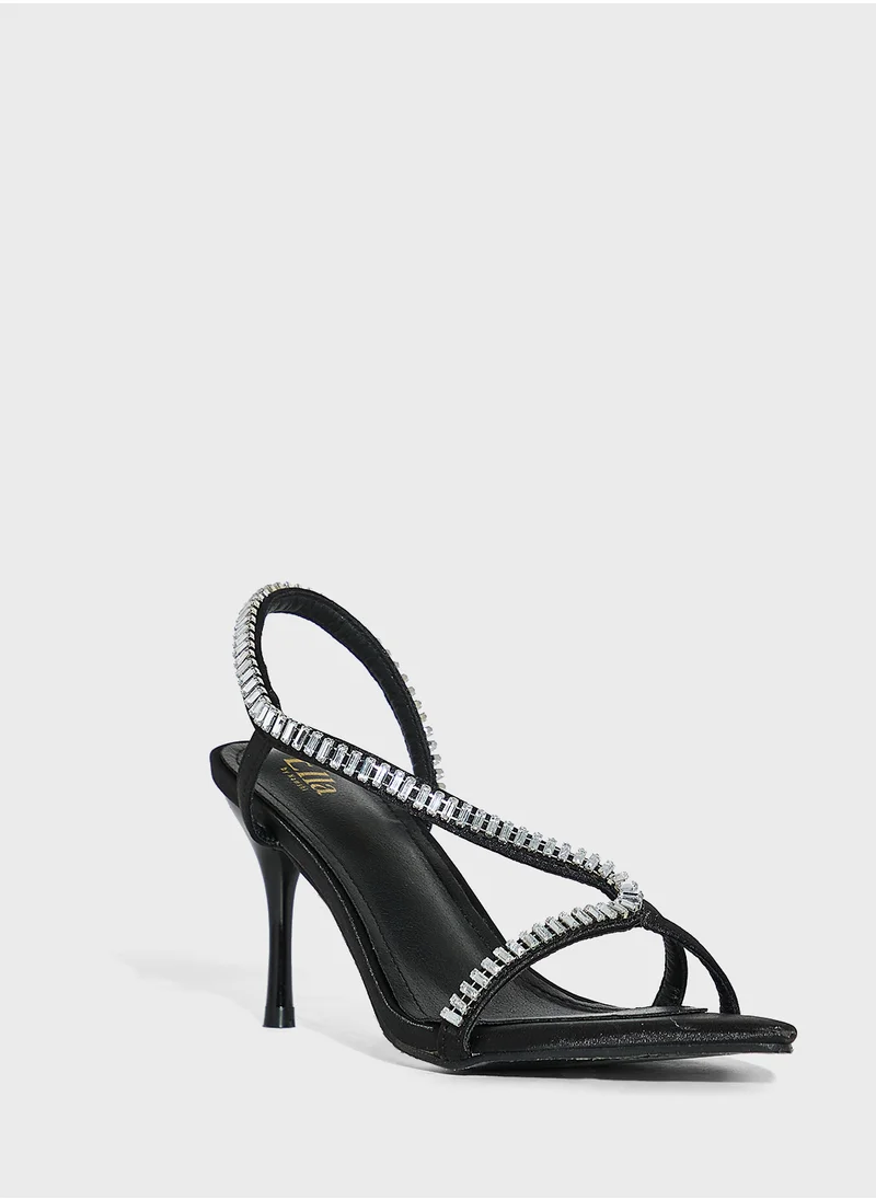 Ella Limited Edition Pointy Toe  Embellished Heel Sandal