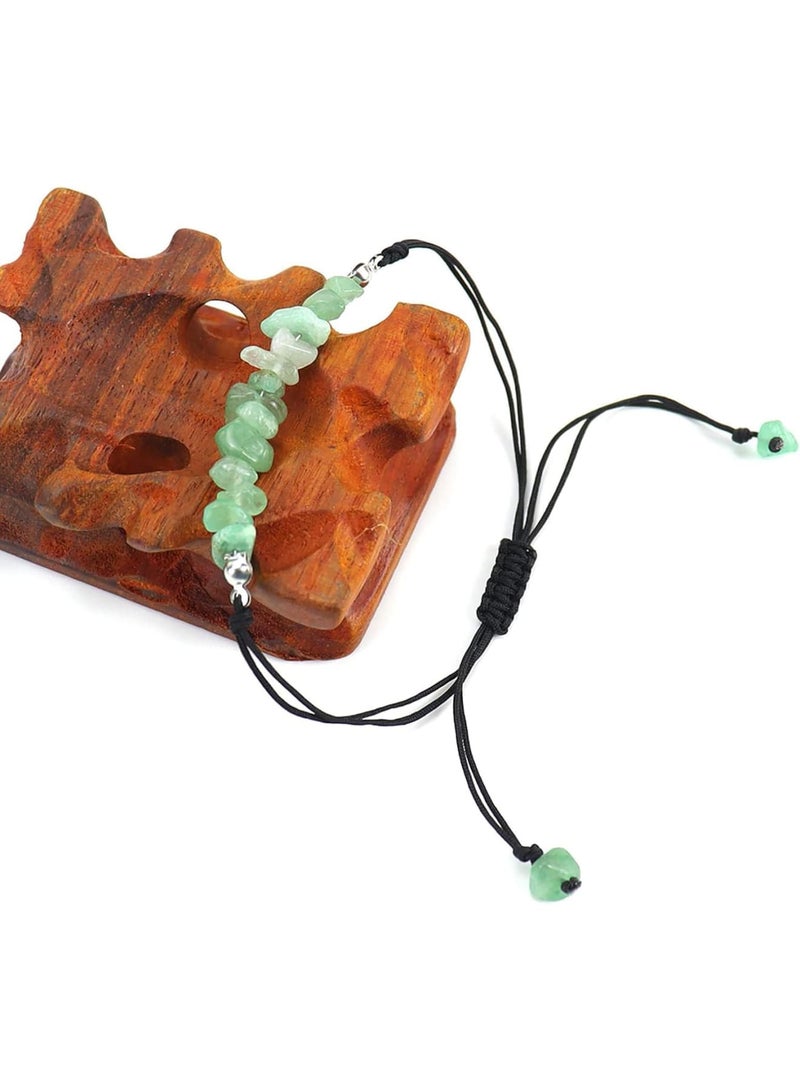 SOLARAE 12 Pieces Crystal Chip Bracelets Set, Natural Gemstone Bracelets, Irregular Chips Beads Bracelet for Women Girls Handmade String Relief Reiki Yoga Bracelet Anxiety Healing Stones Bracelets - Image 4