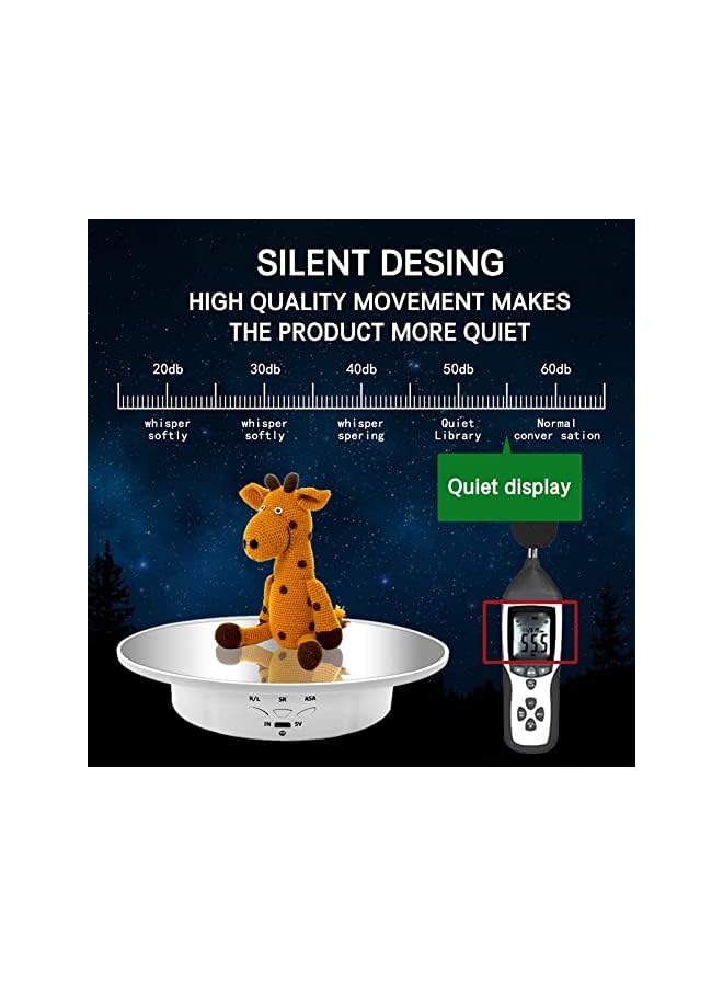 The Bros Motorized Rotating Display Stand, 7.87inch, 17.6LB Load Ultra-Quiet 360 Degree Electric Rotating Turntable Display Stand for Photography Products, Jewelry, Cake,3D Model (White) - Image 5