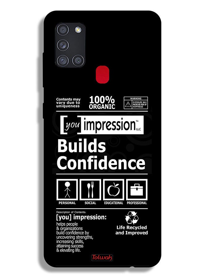 Tolwak Samsung Galaxy A21s Protective Case Cover Builds Confidence Sticker - Image 1