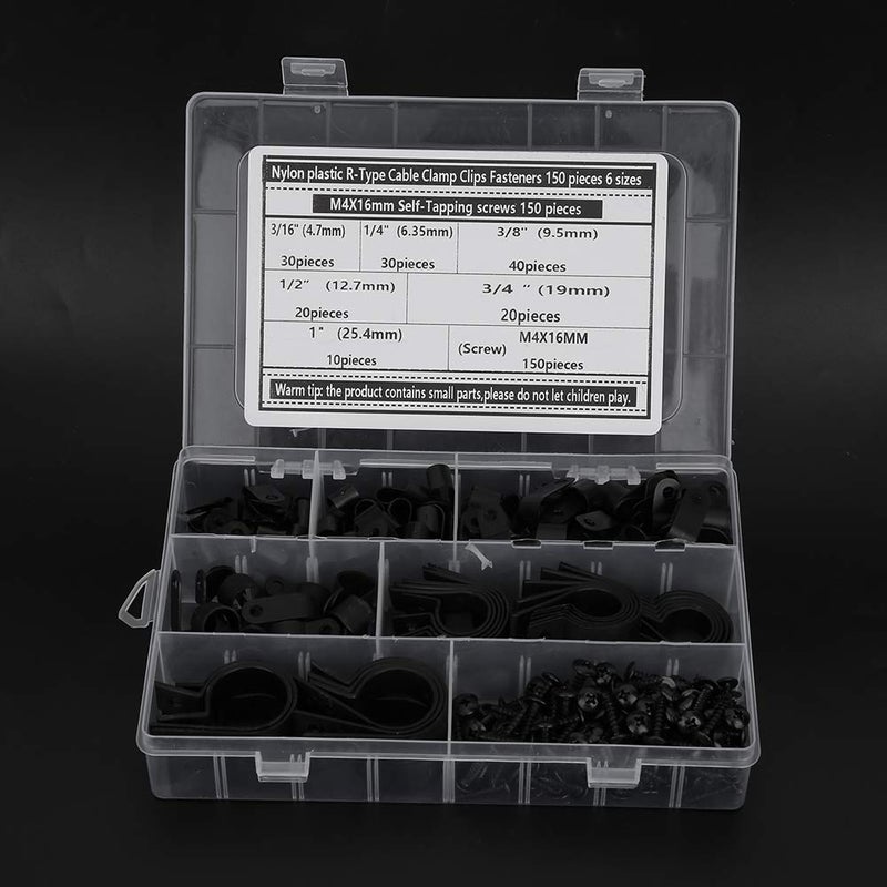 150Pcs Nylon Cable Clips With M4x16mm Screws For Wire Management - Image 5