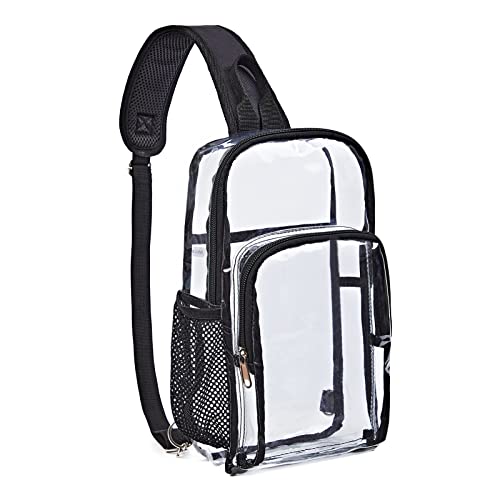 Edraco Clear Sling Bag for Concert & Stadium Approved, Shoulder Backpack for Men & Women - Holds Phone, Wallet, Keys, Power Bank - Image 1