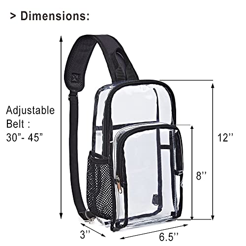 Edraco Clear Sling Bag for Concert & Stadium Approved, Shoulder Backpack for Men & Women - Holds Phone, Wallet, Keys, Power Bank - Image 4