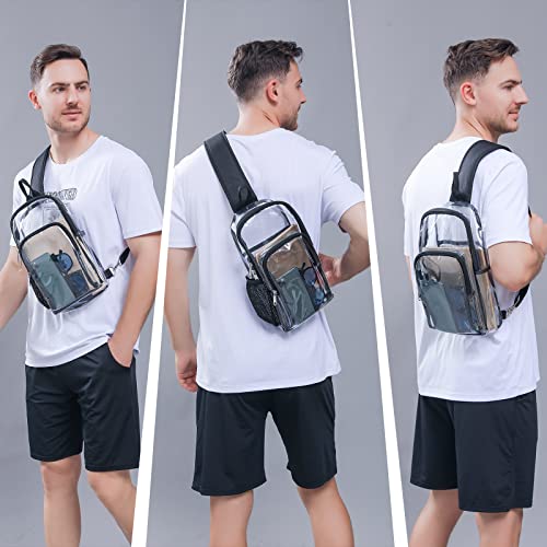 Edraco Clear Sling Bag for Concert & Stadium Approved, Shoulder Backpack for Men & Women - Holds Phone, Wallet, Keys, Power Bank - Image 2