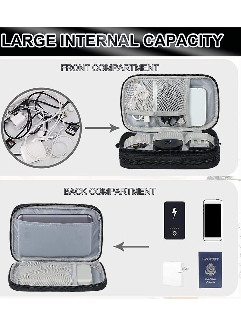 erorex Portable Electronic Accessories Bag Travel Gadgets Storage Case Cable Organizer Pouch Compatible for Charger USB Cables SD Memory Cards Earphone Flash Hard Drive Phone Power Bank Black S - Image 2