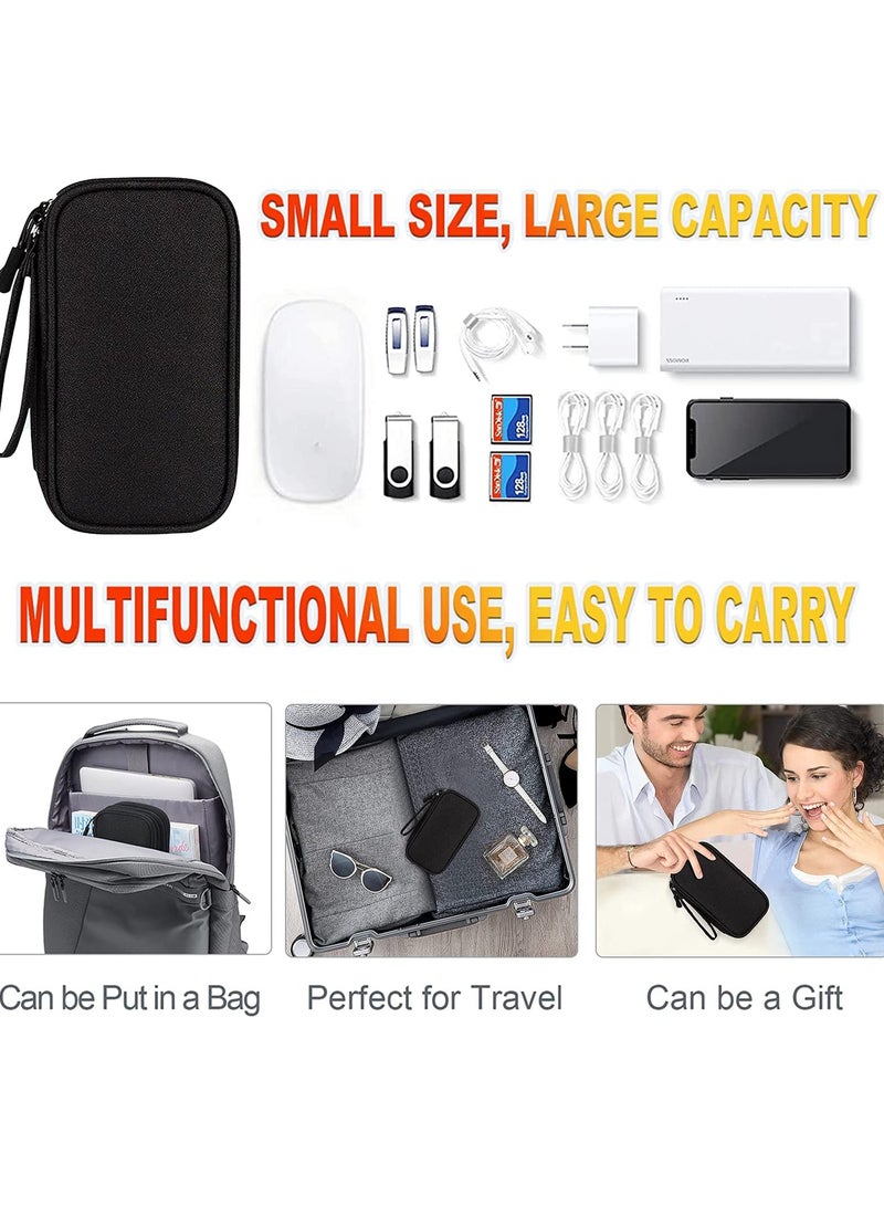 erorex Portable Electronic Accessories Bag Travel Gadgets Storage Case Cable Organizer Pouch Compatible for Charger USB Cables SD Memory Cards Earphone Flash Hard Drive Phone Power Bank Black S - Image 5