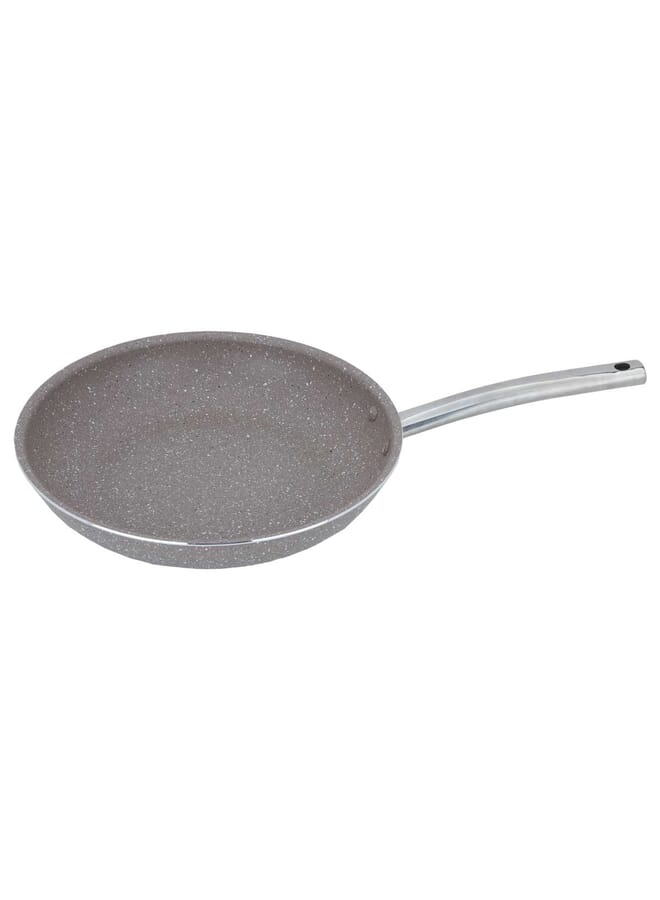Alsaif Gallery Rocky brown granite frying pan with stainless steel handle, 28 cm - Image 1