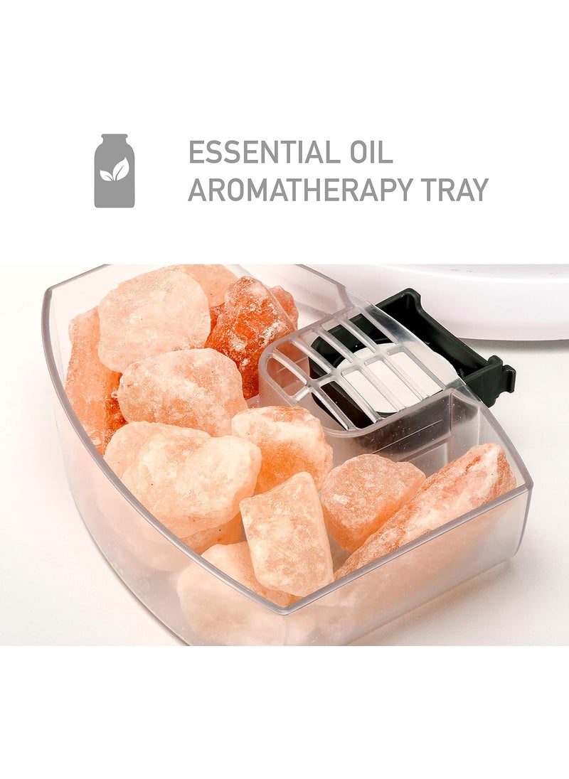 PureGuardian PureGuardian Himalayan Salt Lamp Ultrasonic Cool Mist Humidifier with Aromatherapy Tray H1117W White  - Image 5