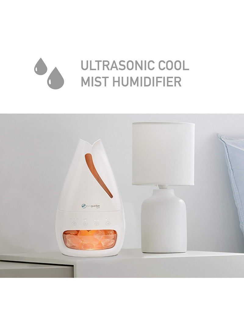 PureGuardian PureGuardian Himalayan Salt Lamp Ultrasonic Cool Mist Humidifier with Aromatherapy Tray H1117W White  - Image 3
