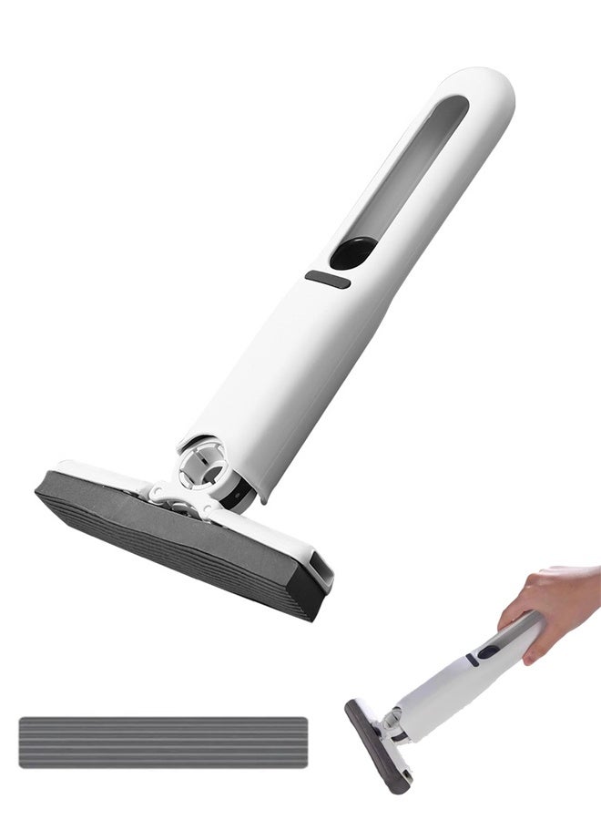 HOMESTAR Portable Mini Mop Kitchen Cleaning Tools Car Desk Office Self-Squeeze Short MOP, Hand WASH-Free Absorbent with 1 Cotton Head, Sponge for Bathroom Kitchens Table - Image 1