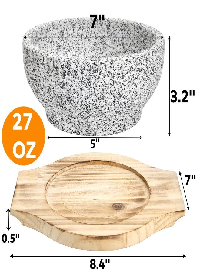 Acshio Dolsot Bibimbap Bowl, 27 Oz Korean Stone Bowl Cooking Pot with Wood Tray, Granite Stone Bowl Sizzling Hot Pot for Korean Restaurants, Soup, Rice, Stew - Image 2