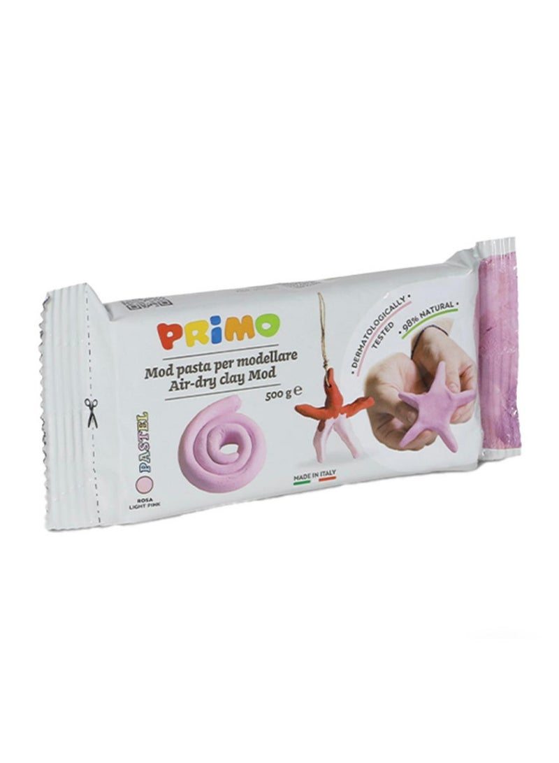 PRIMO Air-drying clay and ceramic paste, 500g, pink color, non-toxic, for young artists from Primo Italy - Image 1