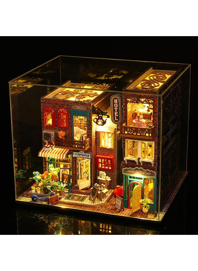 Bluejw Jiate Diy Cabin Scarbro 3D Three-dimensional Manual Assembled Book Stand Model With Light Innovative Ornaments Gift For Women - Image 1