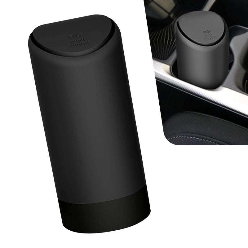 Dogary 1 PC Car Trash Can with Lid Soft and Durable Silicone Auto Cup Holder 255inch x 629inch Portable Waterproof Small Trash Can with Lid Suitable for Most Cars SUVs and Trucks Black - Image 3