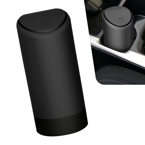 Dogary 1 PC Car Trash Can with Lid Soft and Durable Silicone Auto Cup Holder 255inch x 629inch Portable Waterproof Small Trash Can with Lid Suitable for Most Cars SUVs and Trucks Black - Image 1