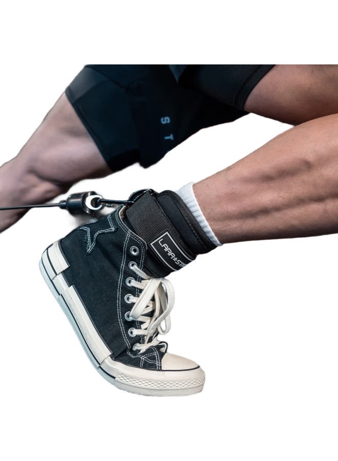 LAURASTAR Laura Star Gantry Fitness Ankle Lock, Glute Rope, Back Kick Auxiliary Leg Strength Training Resistance Band Set, Black, Double Pair - Image 1