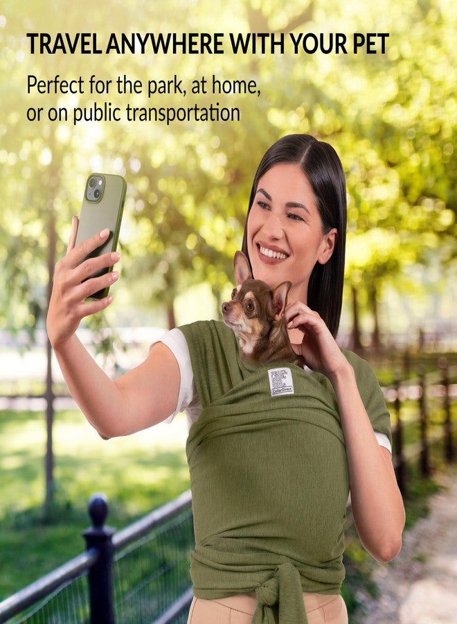 CollarDirect Dog Sling Carrier for Small Dogs - Anti-Anxiety Cat Sling, Puppy Pouch - Pet Sling in Gray Black Blue Green Pink Yellow (Green, Standard) - Image 4