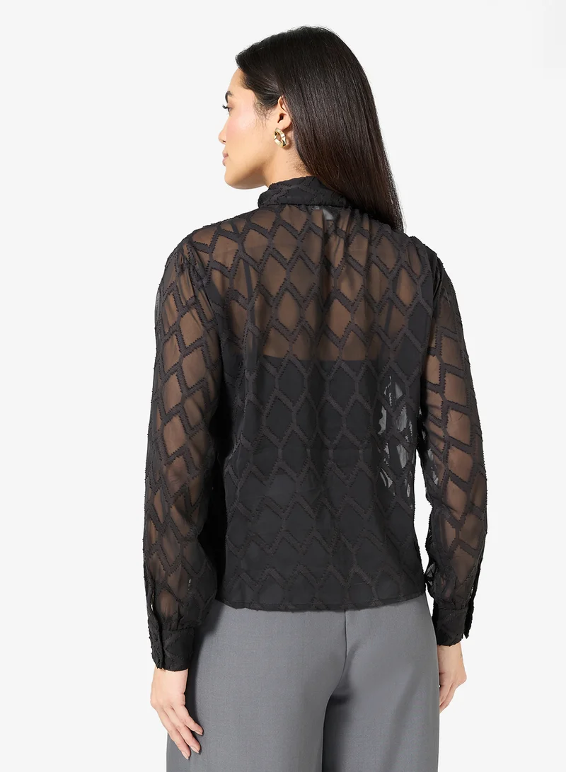 فيرو مودا قميص فيمغاليا بأزرار وأكمام طويلة