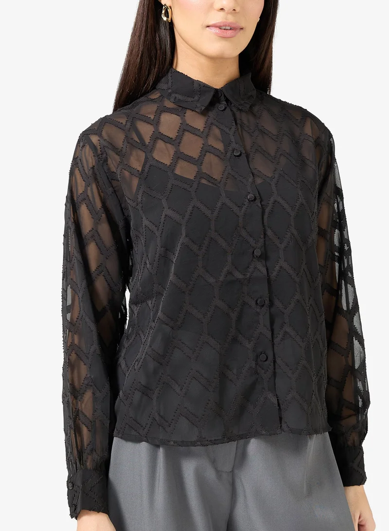 VERO MODA Vmgalilea Long Sleeve Button Down Shirt