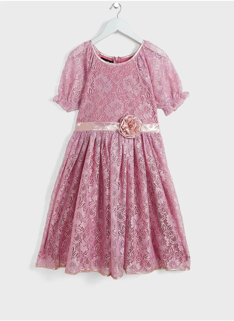 Little Golden Apple Little Lace Detailed Dress