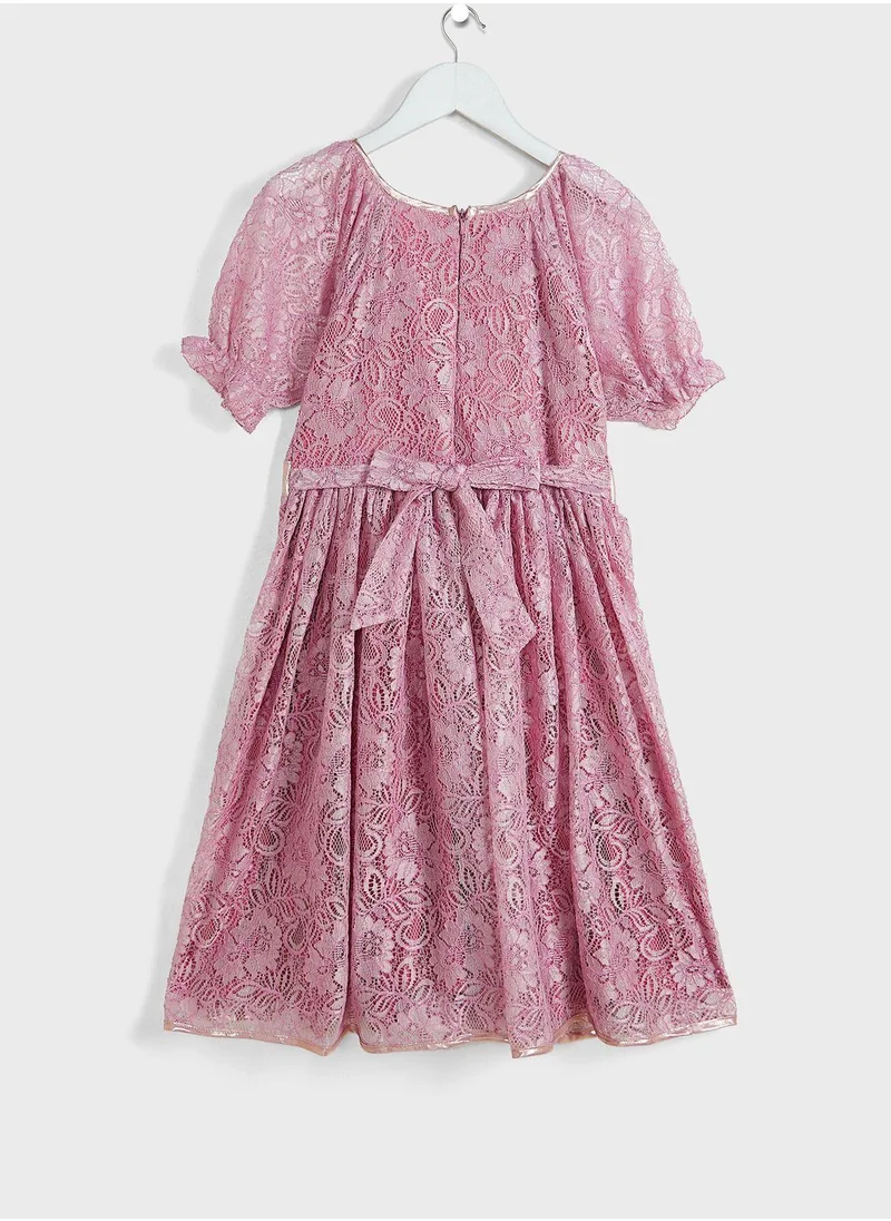 Little Golden Apple Little Lace Detailed Dress