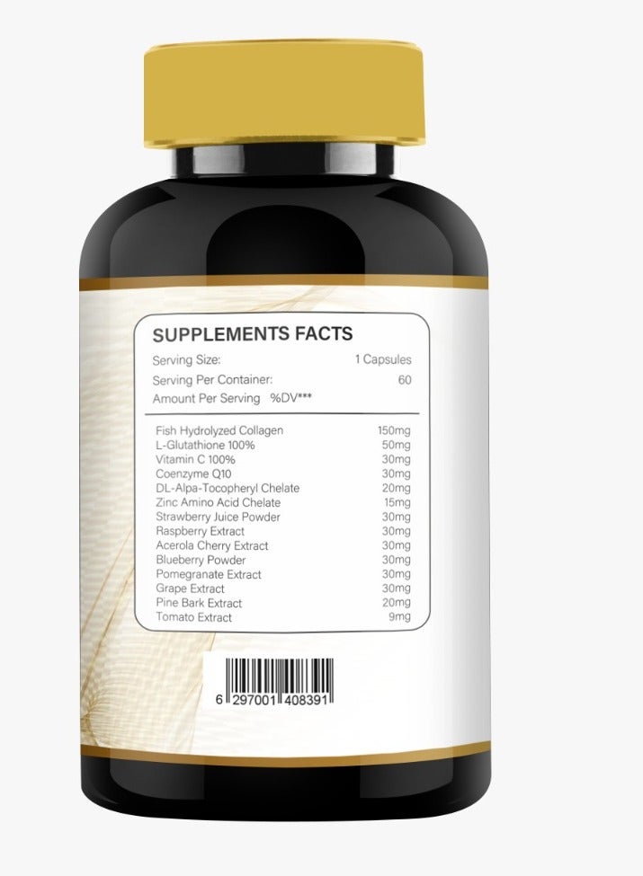 SUNRISE Golden Collagen With Glutathione 60 Capsules | Advanced Formula Skin Whitening Capsules  - Image 2