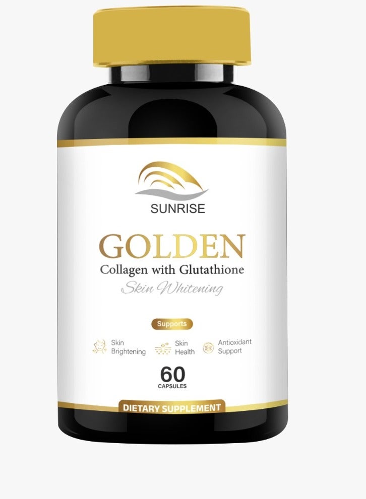 SUNRISE Golden Collagen With Glutathione 60 Capsules | Advanced Formula Skin Whitening Capsules  - Image 1