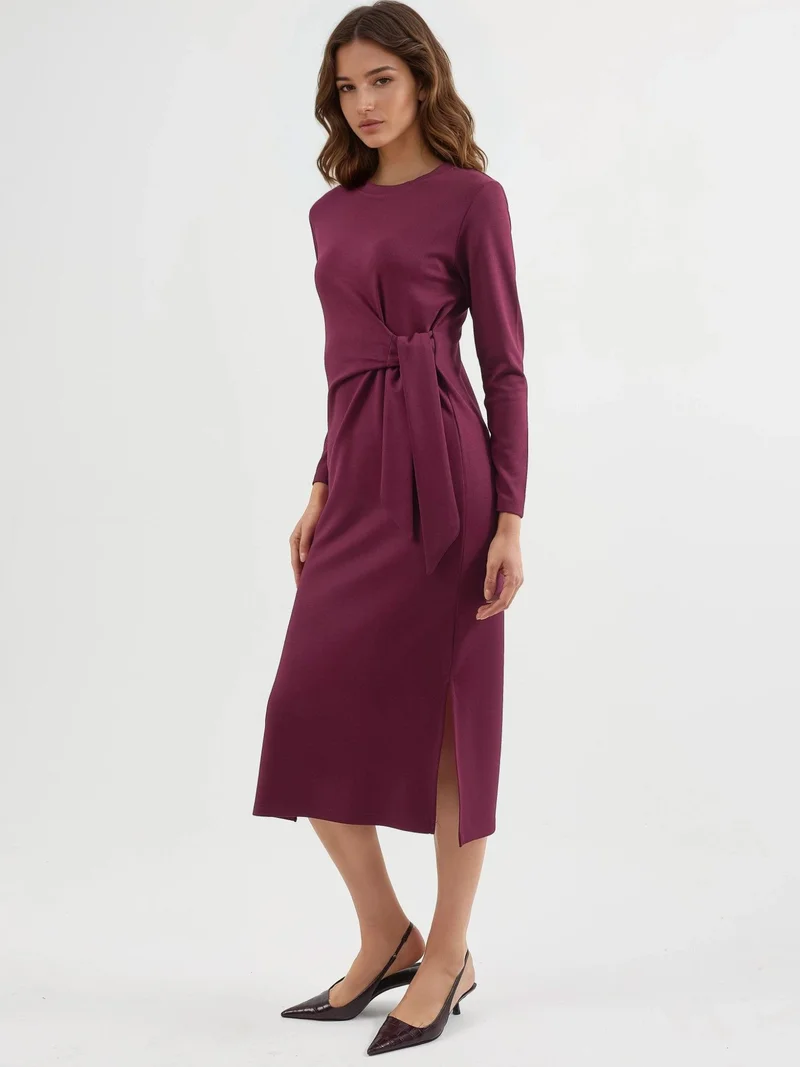 زوبعة فستان مودال بفتحة جانبية مجموعة بيرسان