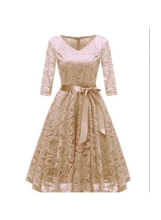 Lace V-neck Slim Fit Dress - pzsku/Z934C73E5E1165D14F85EZ/45/_/1730973027/36810678-4b69-4944-8b69-29cf9ac2c3b3