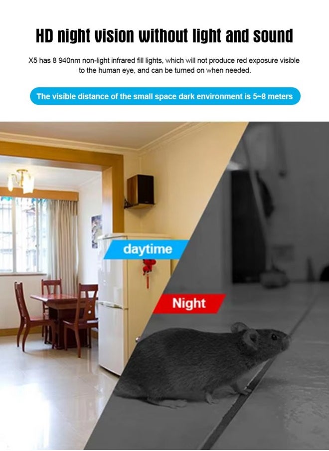 Generic - Wireless Network Camera Mini WiFi Camera 1080P HD Home Night Vision Remote Monitoring Micro Baby Monitor Supports Video Playback Function - Image 1